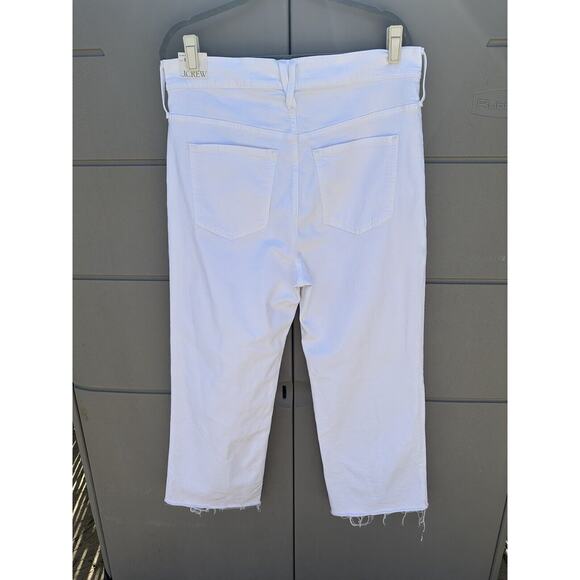 J.crew Slim wide-leg High Rise Raw Hem jean in white wash NWT Size 33 READ - Picture 12 of 16